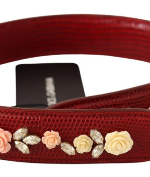 Dolce &amp; Gabbana Floral Crystals Exotic Shoulder Strap Bag Accessory
