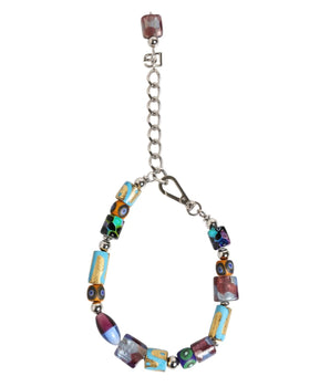 Dolce &amp; Gabbana Multicolor Murano Glass Beads Brass Zamak Necklace