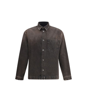 Black cotton denim jacket 7FOR