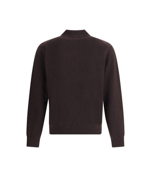 Burberry Cashmere Long Sleeve Polo Sweater