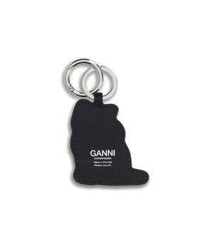 Ganni Blue Recycled Leather Keychain
