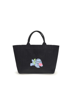 Ganni Black Recycled Cotton Shoulder Bag