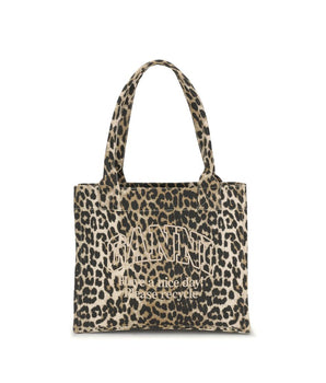 Ganni Brown Cotton Shoulder Bag