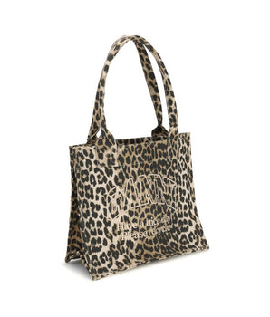 Ganni Brown Cotton Shoulder Bag