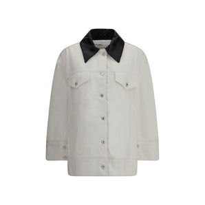 Givenchy Denim Jacket With Leather Collar