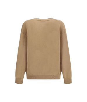 Laneus Beige Merino Wool Cardigan