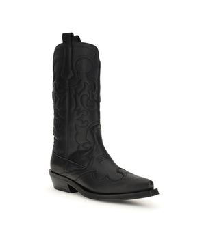 Ganni Black Recycled Leather Boots