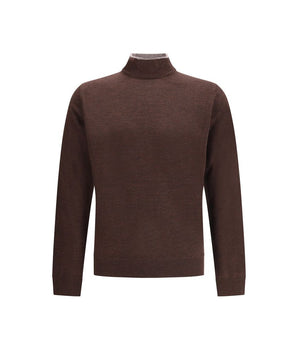 Cruna Brown Wool Turtleneck