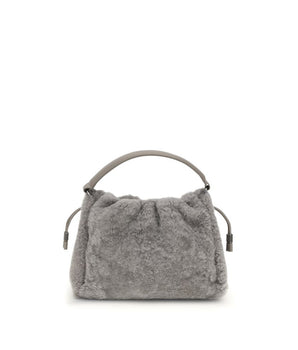 Brunello Cucinelli Gray Fur Shoulder Bag