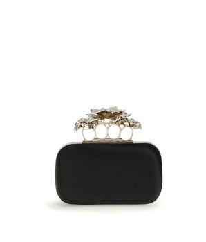 Alexander McQueen Black Silk Clutch Bag