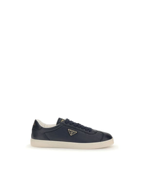 Prada Blue Calf Leather Bos Taurus Low Top Sneakers