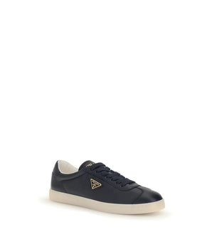 Prada Blue Calf Leather Bos Taurus Low Top Sneakers