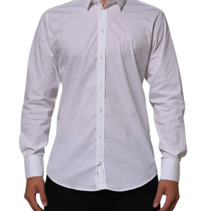 Dolce & Gabbana White Cotton MARTINI Formal Men Dress Shirt