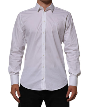 Dolce &amp; Gabbana White Cotton MARTINI Formal Men Dress Shirt