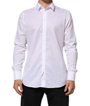 Dolce &amp; Gabbana White Cotton MARTINI Men Formal Dress Shirt
