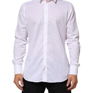 Dolce & Gabbana White Cotton MARTINI Men Formal Dress Shirt
