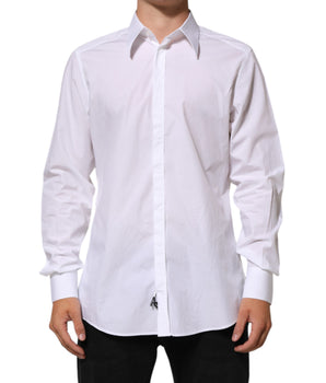 Dolce &amp; Gabbana White Cotton MARTINI Men Formal Dress Shirt