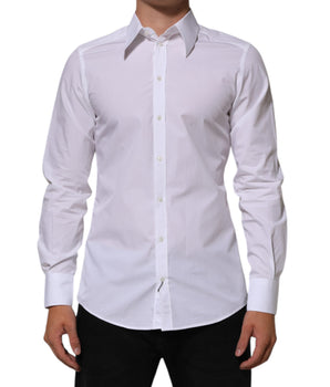 Dolce &amp; Gabbana White Cotton MARTINI Men Formal Dress Shirt