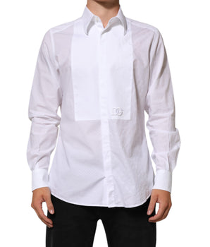 Dolce &amp; Gabbana White Cotton MARTINI Bib Formal Dress Shirt