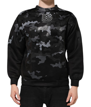 Dolce &amp; Gabbana Black Camouflage Round Neck Sweatshirt