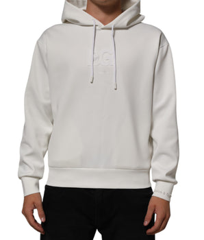 Dolce &amp; Gabbana White Logo Hooded Men's Sweatshirt