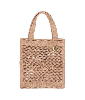 Chloé Brown Raffia Shoulder Bag