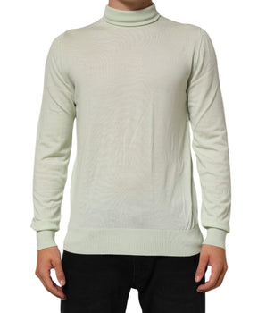 Dolce &amp; Gabbana Light Green Logo Turtleneck Pullover Sweater
