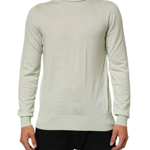 Dolce & Gabbana Light Green Logo TurtleNeck Pullover Sweater