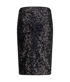 PINKO Black Polyester Midi Skirt