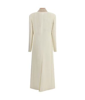 Di Stavnitser White Fleece Wool Coat