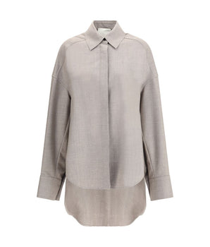 Di Stavnitser Gray Fleece Wool Dress Shirt