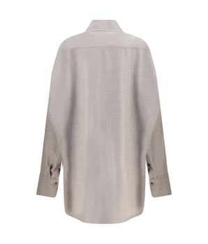 Di Stavnitser Gray Fleece Wool Dress Shirt