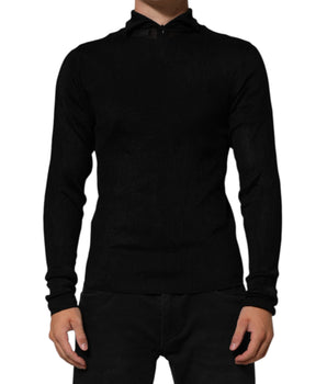 Dolce &amp; Gabbana Black Viscose Turtle Neck Pullover Sweater