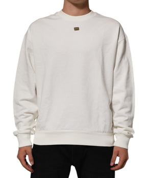 Dolce & Gabbana White DG Logo Crew Neck Sweatshirt Sweater
