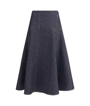 Jacquemus Blue Cotton Midi Skirt