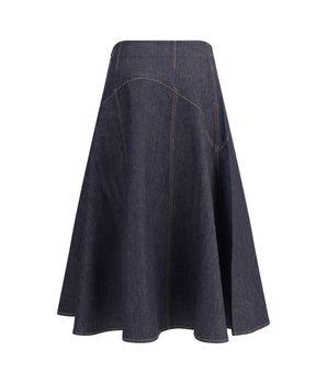 Jacquemus Blue Cotton Midi Skirt