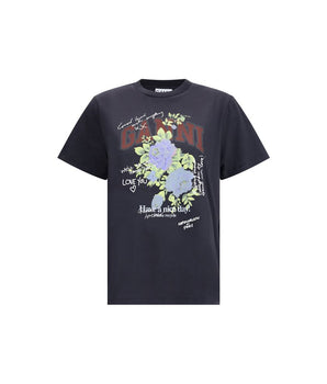 Ganni Black Cotton T-Shirt