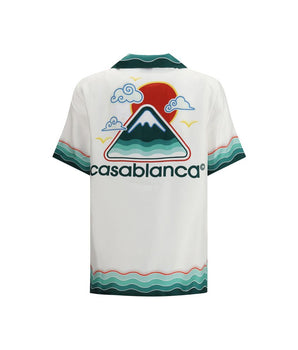 Casablanca White Silk Pattern Shirt