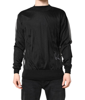 Dolce & Gabbana Black Logo Polyester CrewNeck Sweatshirt Sweater