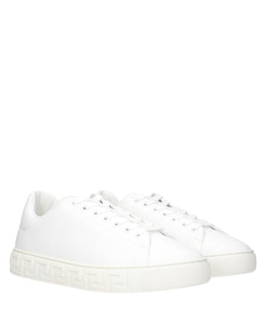 Versace White Leather Low Top Sneakers