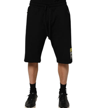 Dolce & Gabbana Black Cotton Mid Waist Casual Bermuda Short