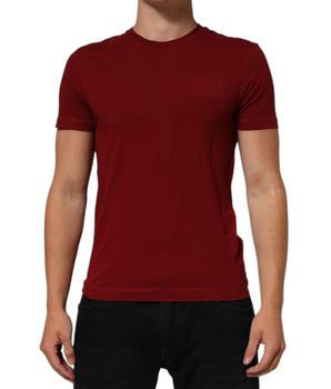 Dolce & Gabbana Maroon Logo Crew Neck Short Sleeve T-shirt