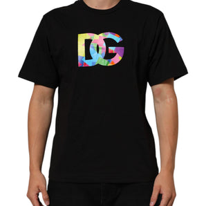 Dolce & Gabbana Black Logo Print Cotton Crew Neck  T-shirt