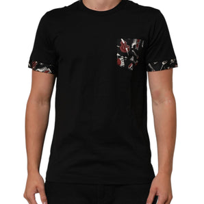 Dolce & Gabbana Black Musical Print Cotton Crew Neck T-shirt