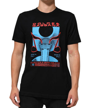 Dolce & Gabbana Black Musical Print Cotton Crew Neck T-shirt