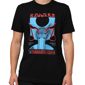Dolce & Gabbana Black Musical Print Cotton Crew Neck T-shirt