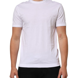 Dolce & Gabbana White Cotton Crew Neck Short Sleeves