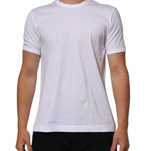 Dolce & Gabbana White Goodluck 2021 Cotton Crew Neck  T-shirt