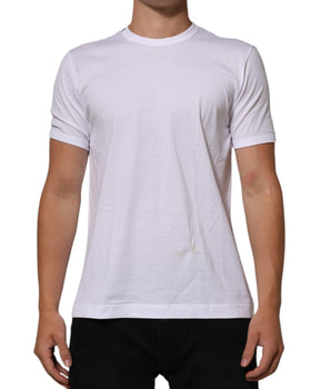 Dolce & Gabbana White Goodluck 2021 Cotton Crew Neck  T-shirt