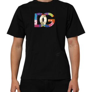Dolce & Gabbana Black Logo Print Cotton Men Crew Neck T-shirt